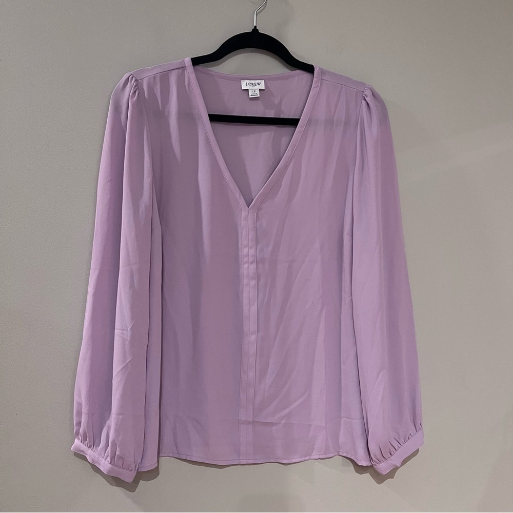 J. Crew Light Purple Long Sleeve Blouse Size 12